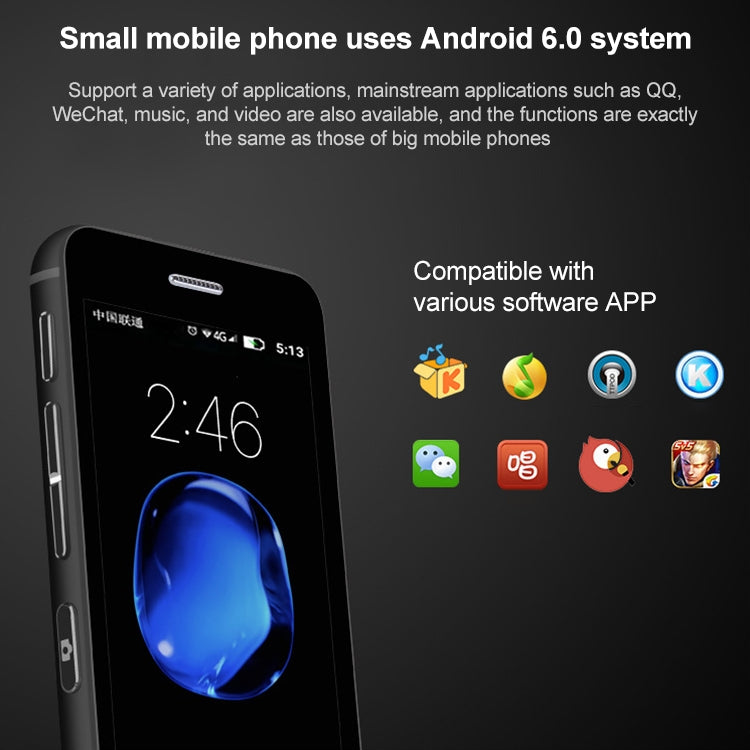 MELROSE S9X  1GB+8GB標準款 超薄智能卡片手機, 2.45英寸安卓5.1 MTK6580四核, 3G網絡