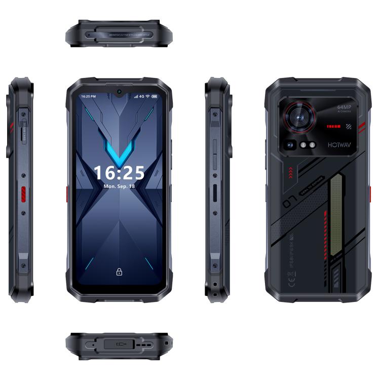 HOTWAV Hyper 7三防機，8GB+256GB，6.6英寸安卓14 天璣7050 5G八核, 網絡：5G, OTG, NFC