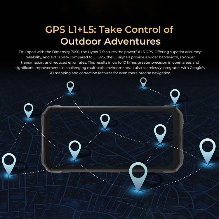 HOTWAV Hyper 7三防機，8GB+256GB，6.6英寸安卓14 天璣7050 5G八核, 網絡：5G, OTG, NFC