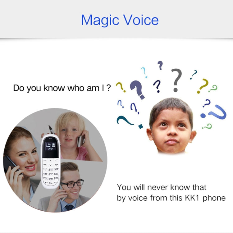 AIEK KK1 袖珍迷你小手機, 藍牙撥號器, 藍牙耳機,防丟 英文鍵盤