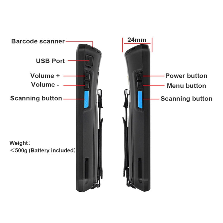 UNIWA S9000 標配 2GB+16GB 三防機, 4800mAh電池 5.0英寸安卓9.0, MTK6761 四核, 4G網絡 掃描頭