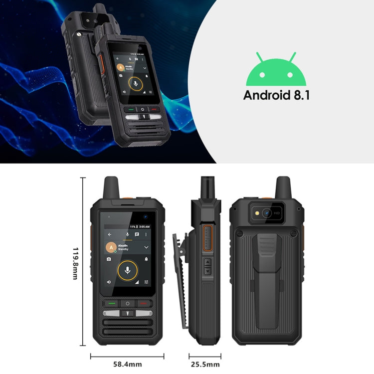 UNIWA F80 1GB+8GB 對講三防機, 2.4英寸安卓8.1, Qualcomm MSM8909四核, 4G網絡, 雙卡