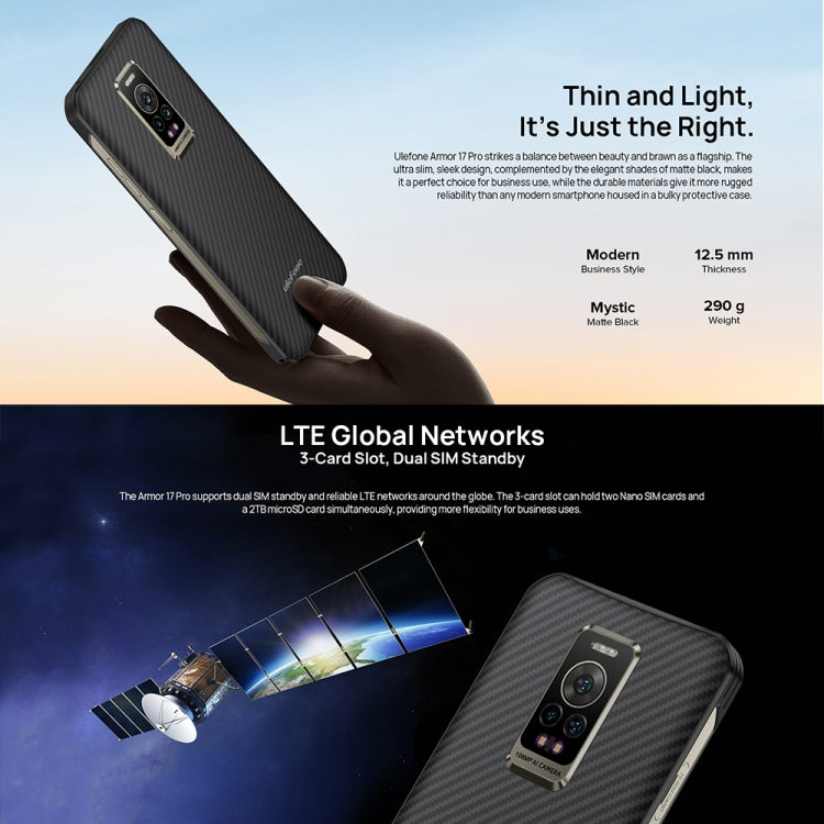 歐樂風  Armor 17 Pro 8GB+256GB，一億像素攝像頭, 夜視 6.58英寸IP68/IP69K三防機,  安卓12, MediaTek Helio G99 MT6789八核 支持側鍵指紋, 4G網絡 OTG, NFC, 國際版自帶谷歌商店 , Armor 17 Pro