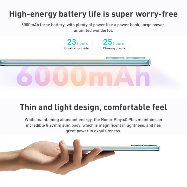 榮耀Play 40 Plus 5G RKY-AN00 6GB+128GB 全網通 側鍵指紋識別 6.74寸屏Magic UI 6.1 , 天璣700八核, 5G網絡, 不支持谷歌商店