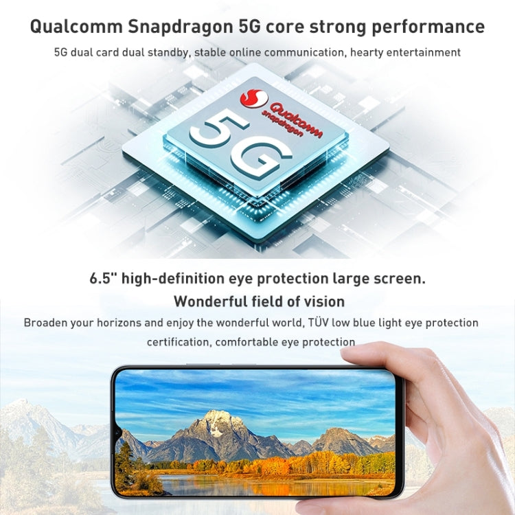 榮耀Play6C5G VNE-AN40 8GB+128GB 全網通 側鍵指紋識別 6.5寸屏Magic UI 5.0 , 高通驍龍 480 Plus八核, 5G網絡, 不支持谷歌商店