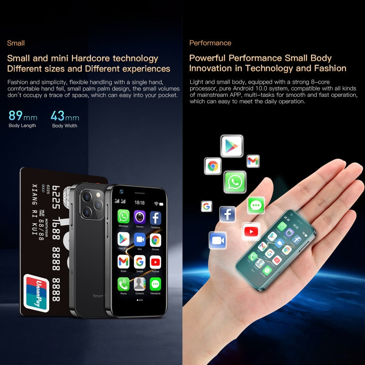 SOYES XS12 Pro, 4GB+32GB, 3.0 inch Android 10.0 MTK6750 Octa Core, Bluetooth, WiFi, FM, OTG, Network: 4G, Dual SIM, Support Google Play