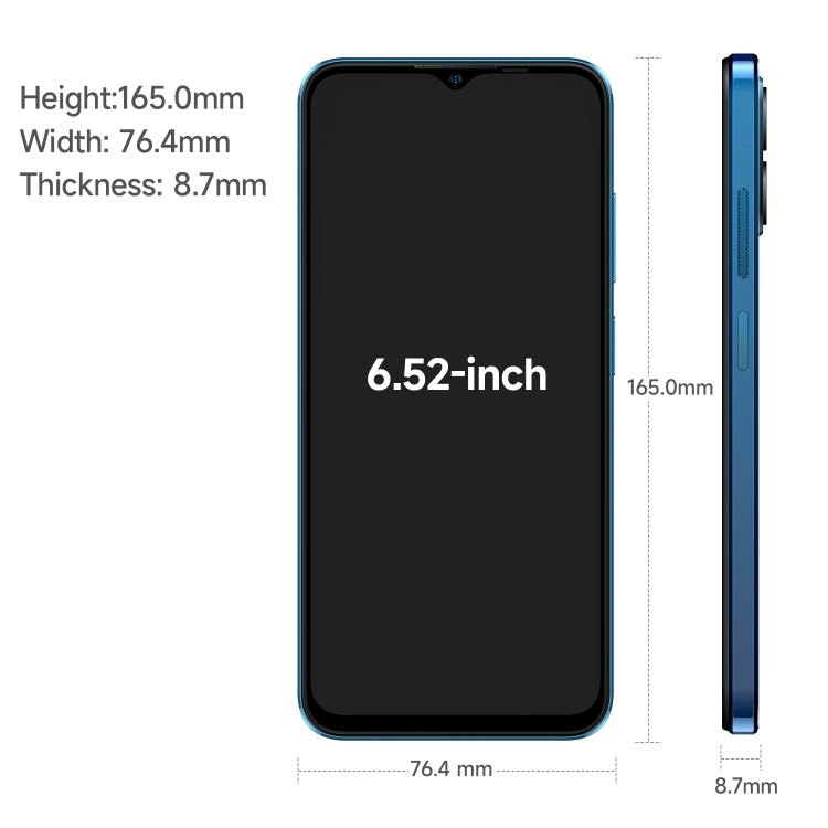 歐樂風Note 16 Pro 8GB+128GB  臉部識別/側鍵指紋, 6.52寸屏安卓13 Unisoc T606八核, 4G網絡, 雙卡, OTG