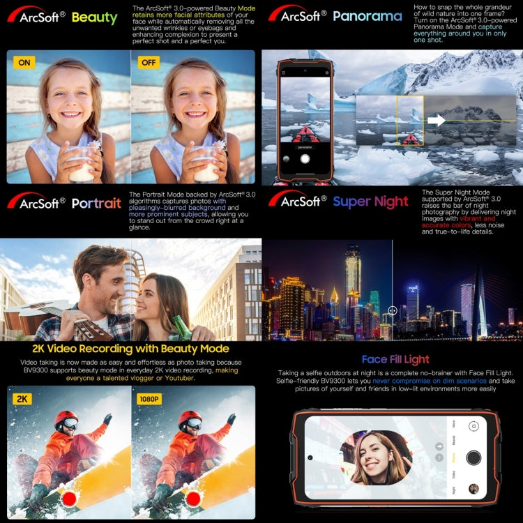 Blackview BV9300 DK042L標準版 12GB+256GB IP68/IP69K三防機, 三后攝, 側鍵指紋, 6.7英寸安卓12, MT6789V/CD G99八核, NFC OTG, 4G網絡 手電筒 全球版自帶Google Play