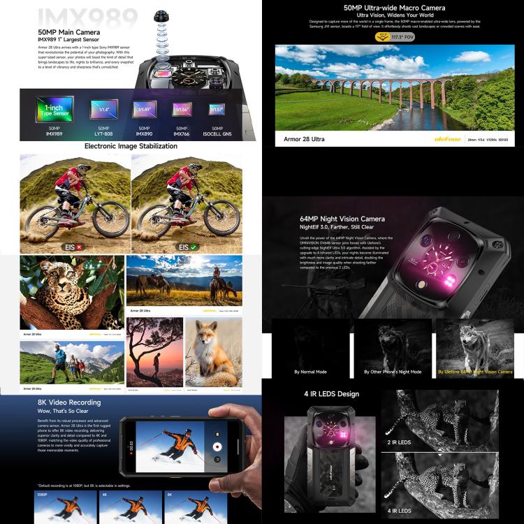 Ulefone Armor 28 Ultra三防機  16GB+1TB,  夜視，6.67英寸安卓14 天璣9300+八核, 網絡：5G, NFC