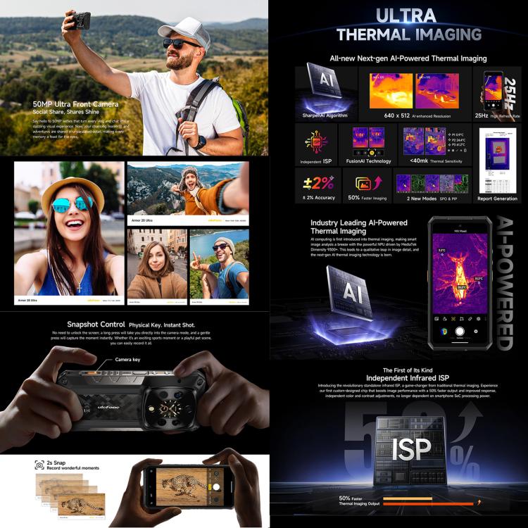 Ulefone Armor 28 Ultra 熱成像三防機  16GB+1TB,  夜視，6.67英寸安卓14 天璣9300+八核, 網絡：5G, NFC