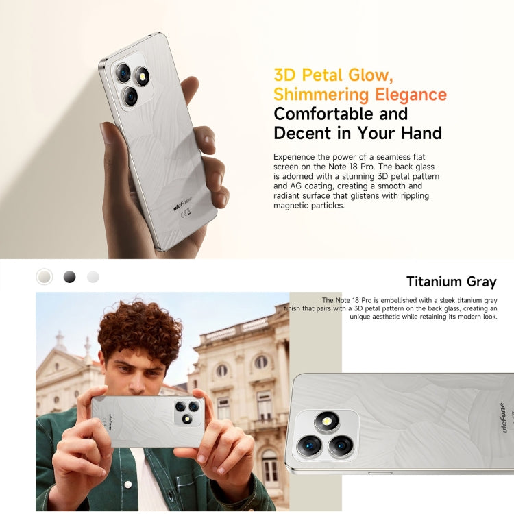 歐樂風Ulefone Note 18 Pro, 6GB+256GB, 面部/側鍵指紋 6.78寸屏安卓14 MediaTek Helio G91 MTK6769八核, 4G網絡, 雙卡, OTG, NFC