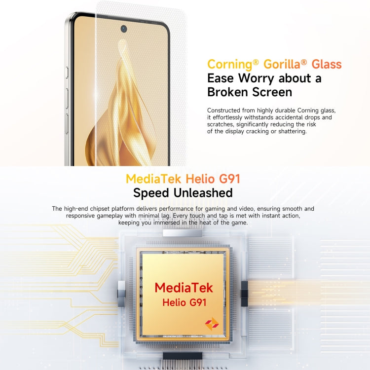 歐樂風Ulefone Note 18 Pro, 6GB+256GB, 面部/側鍵指紋 6.78寸屏安卓14 MediaTek Helio G91 MTK6769八核, 4G網絡, 雙卡, OTG, NFC