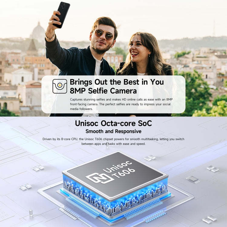 歐樂風Ulefone Note 20 Pro, 4GB+128GB, 面部/側鍵指紋 6.75寸屏安卓14 Unisoc T606八核, 4G網絡, 雙卡, OTG