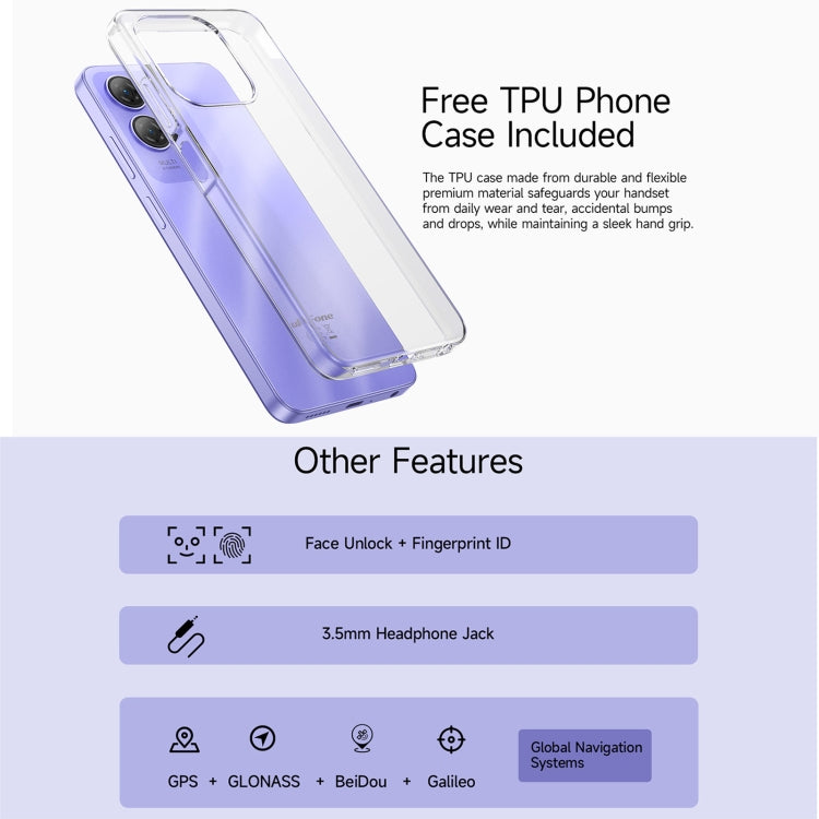 歐樂風Ulefone Note 21, 4GB+128GB, 面部/指紋識別 6.56寸屏安卓14 Unisoc T606八核, 4G網絡, 雙卡, OTG