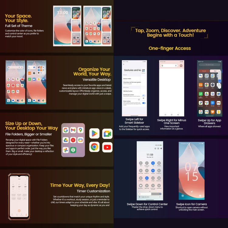 Blackview BV6200 Plus，8GB+256GB，IP68/IP69K三防機  6.56英寸安卓14 UMS9230 T606八核, 網絡：4G, OTG, NFC