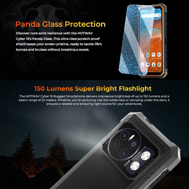 HOTWAV CYBER 13，8GB+128GB，IP68/IP69K三防機  6.6英寸安卓14.0 Unisoc T606八核, 網絡：4G, NFC, OTG