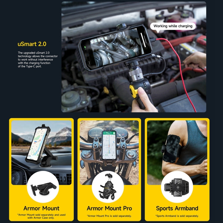 Ulefone Armor 27三防機, 12GB+256GB, 夜視，6.78英寸安卓14 MediaTek Helio G99八核, 網絡：4G, NFC, OTG