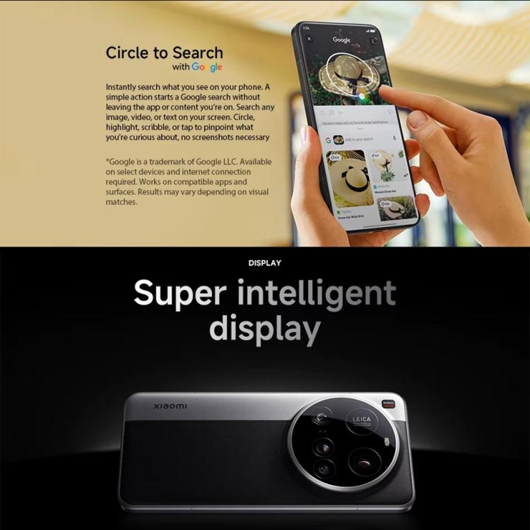 小米Xiaomi  15 Ultra國際版，16GB+512GB，3D 超聲波指紋, 6.73英寸Xiaomi HyperOS 2 驍龍8至尊版移動平台八核, NFC, 5G網絡