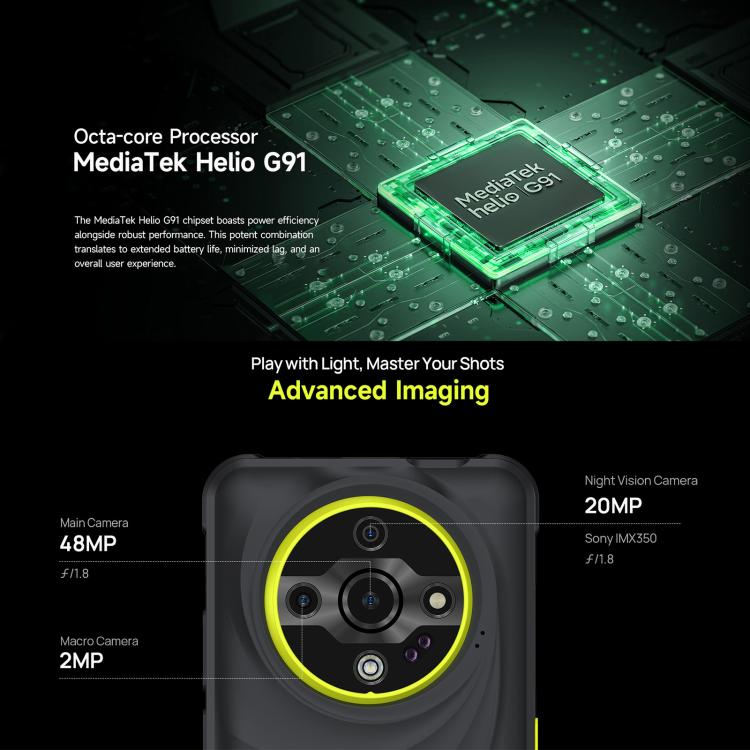 Ulefone Armor X31，6GB+128GB，夜視，IP68/IP69K三防機  6.56英寸安卓14 MediaTek Helio G91八核, 網絡：4G, NFC, OTG