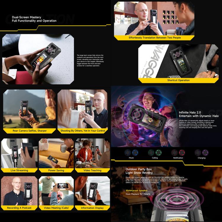 Ulefone Armor 30 Pro IP68/IP69K三防機 16GB+512GB，夜視 6.95英寸+3.4英寸雙屏,  安卓14聯發科天璣7300X八核5G網絡 OTG, NFC
