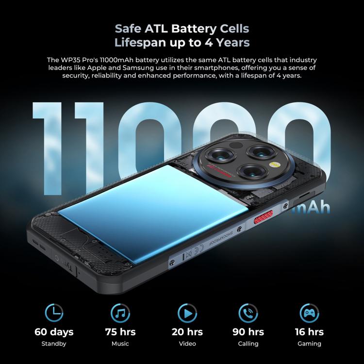 Oukitel WP35 Pro 5G，12GB+512GB，IP68/IP69K三防機, 6.6英寸 天璣6300八核，NFC, OTG, 網絡：5G  , WP35 Pro 5G