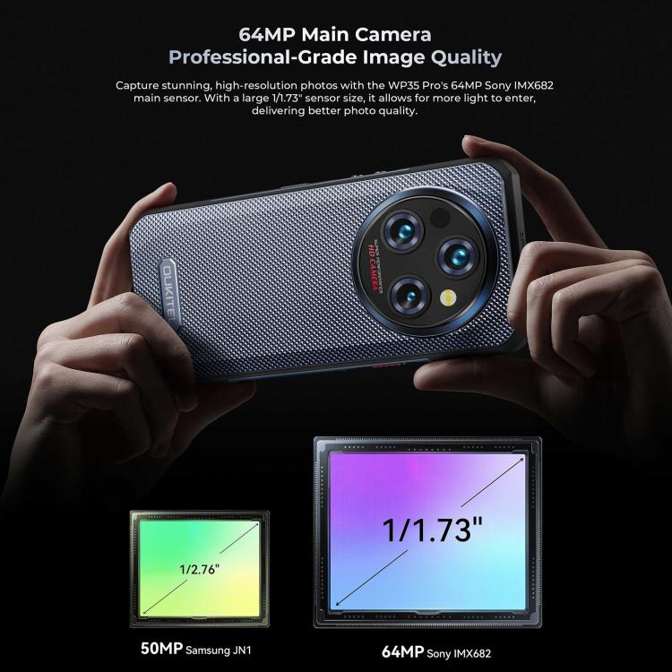 Oukitel WP35 Pro 5G，12GB+512GB，IP68/IP69K三防機, 6.6英寸 天璣6300八核，NFC, OTG, 網絡：5G  , WP35 Pro 5G