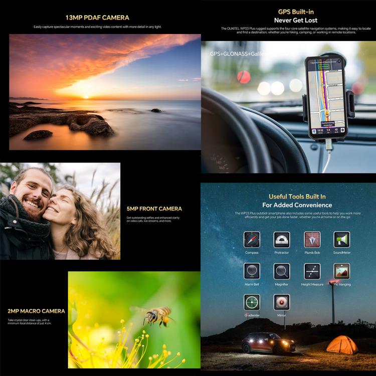 Oukitel WP23 Plus ，8GB+256GB 三防機，6.52英寸安卓14 Unisoc T606 八核，NFC，OTG, 網絡：4G