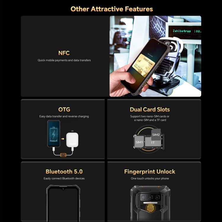 Oukitel WP23 Plus ，8GB+256GB 三防機，6.52英寸安卓14 Unisoc T606 八核，NFC，OTG, 網絡：4G