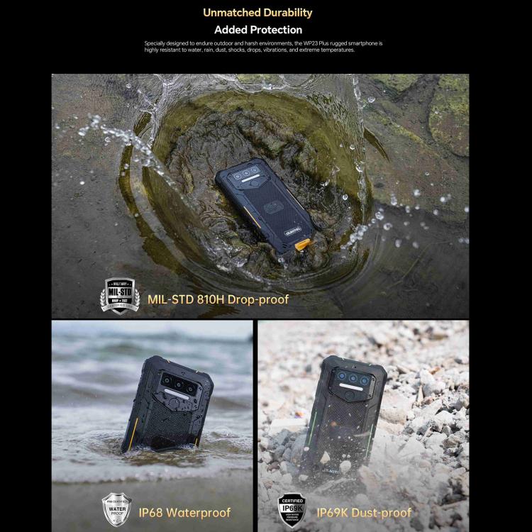 Oukitel WP23 Plus ，8GB+256GB 三防機，6.52英寸安卓14 Unisoc T606 八核，NFC，OTG, 網絡：4G