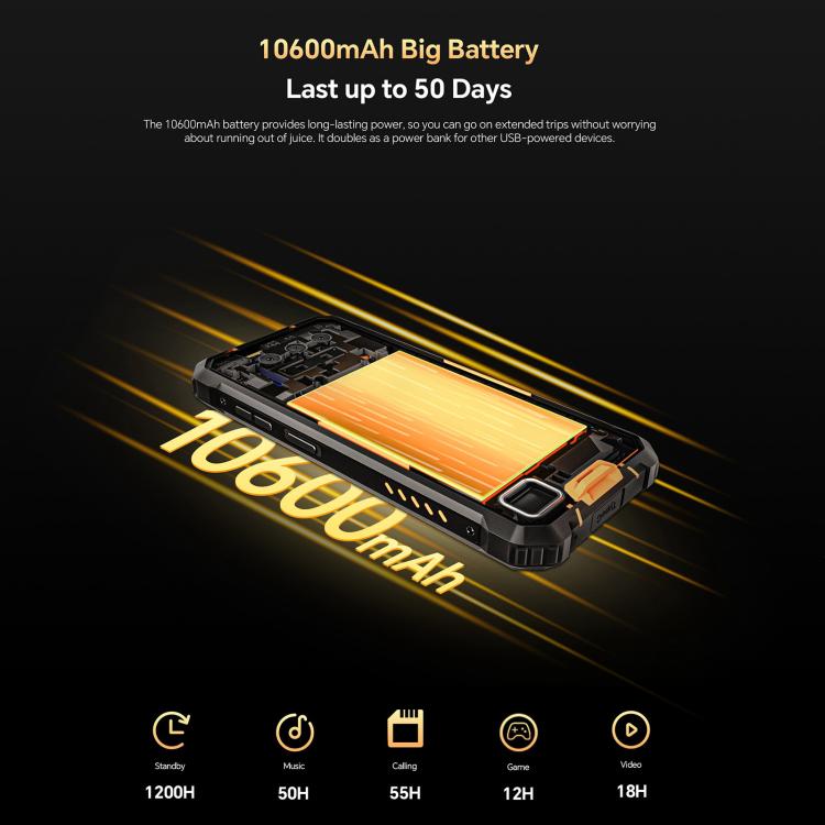 Oukitel WP23 Plus ，8GB+256GB 三防機，6.52英寸安卓14 Unisoc T606 八核，NFC，OTG, 網絡：4G