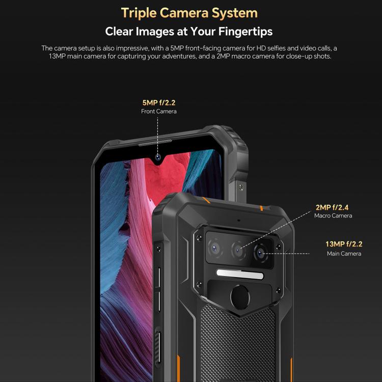 Oukitel WP23 Plus ，8GB+256GB 三防機，6.52英寸安卓14 Unisoc T606 八核，NFC，OTG, 網絡：4G