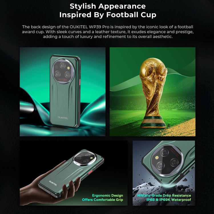 Oukitel WP39 Pro 5G，12GB+512GB，夜視，IP68/IP69K三防機, 6.6英寸聯發科天璣6300八核，NFC, OTG, 網絡：5G  , WP39 Pro 5G