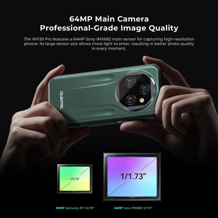 Oukitel WP39 Pro 5G，12GB+512GB，夜視，IP68/IP69K三防機, 6.6英寸聯發科天璣6300八核，NFC, OTG, 網絡：5G