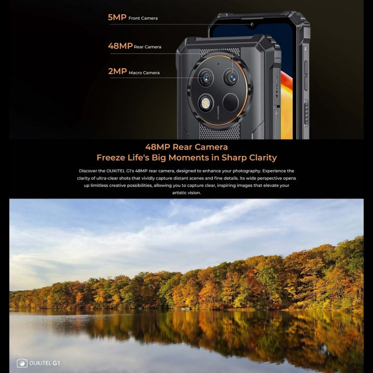 Oukitel G1，6GB+256GB，三防機, 6.52英寸按照14， T606八核，NFC, OTG, 網絡：4G