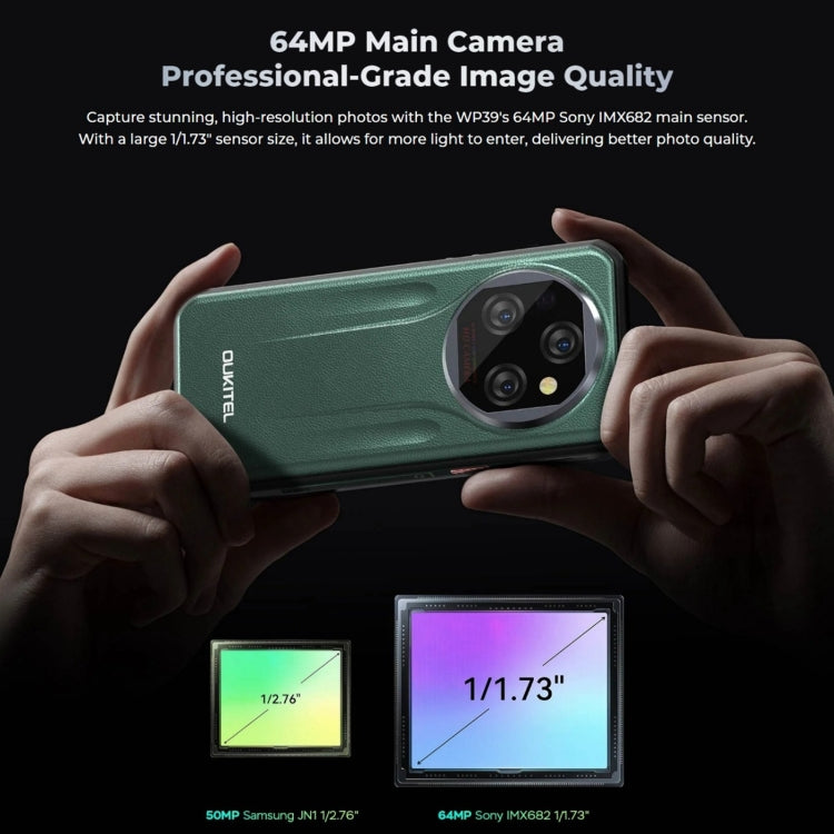 Oukitel WP39 Pro 5G，6GB+256GB，IP68/IP69K三防機, 6.6英寸聯發科天璣6100+八核，NFC, OTG, 網絡：5G