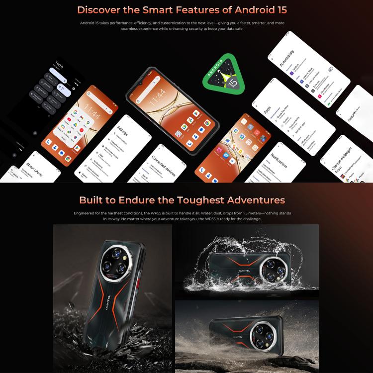 Oukitel WP55 5G，12GB+256GB，IP68/IP69K三防機, 一億像素 6.6英寸聯發科天璣7025八核，NFC, OTG, 網絡：5G