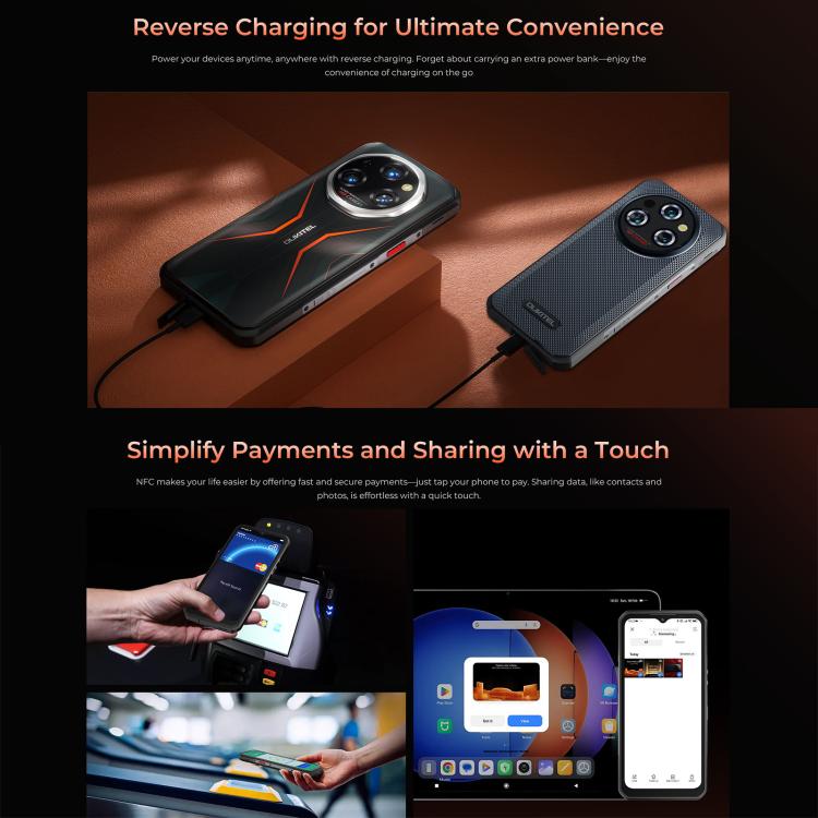 Oukitel WP55 5G，12GB+256GB，IP68/IP69K三防機, 一億像素 6.6英寸聯發科天璣7025八核，NFC, OTG, 網絡：5G  , WP55