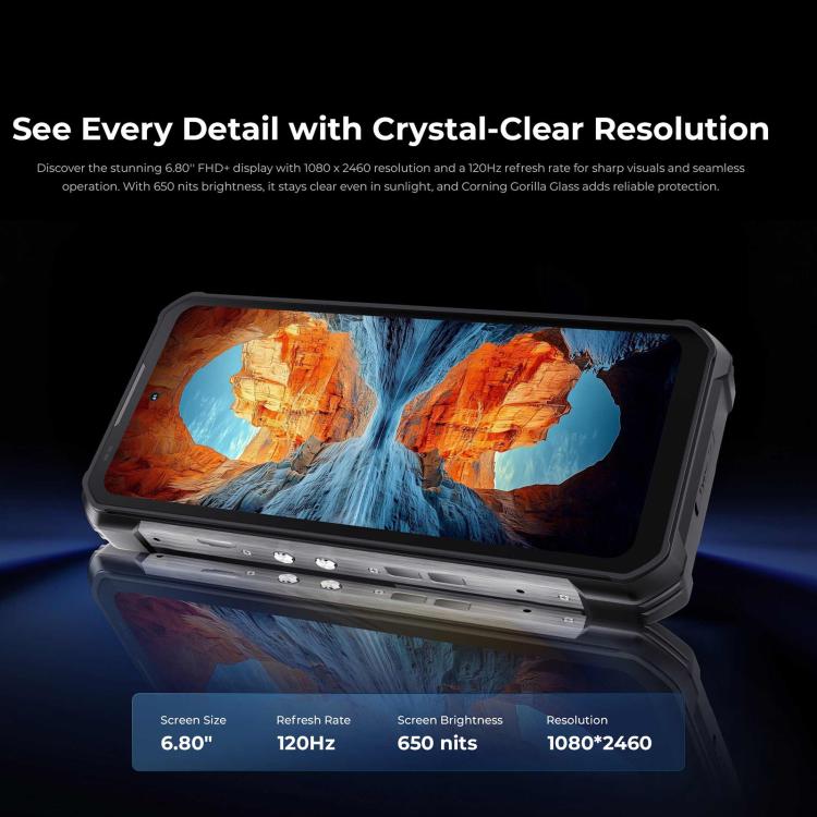 Oukitel WP100 TITAN 5G，16GB+512GB，IP68/IP69K投影儀三防機, 夜視， 2億像素 6.8英寸安卓14聯發科天璣7300八核，NFC, OTG, 網絡：5G
