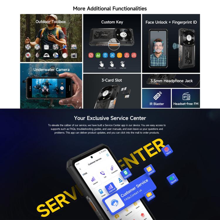 Ulefone Armor 28 Pro 三防機  16GB+512GB,  夜視，6.67英寸安卓15天璣7300八核, 網絡：5G, NFC