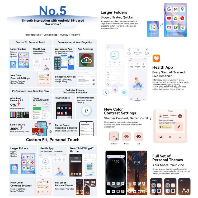 Blackview COLOR 6，8GB+256GB，指紋/臉部解鎖, 6.67英寸安卓15 MediaTek Helio G81八核 4G網絡