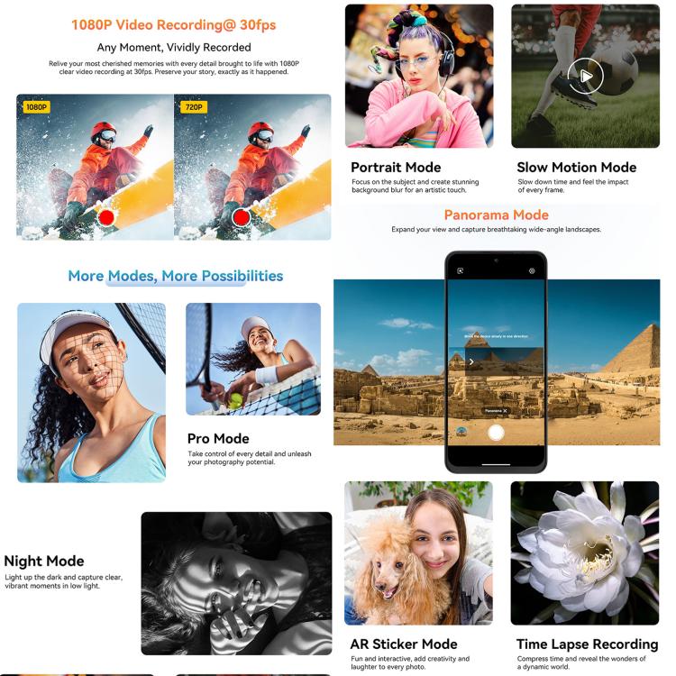 Blackview COLOR 6，8GB+256GB，指紋/臉部解鎖, 6.67英寸安卓15 MediaTek Helio G81八核 4G網絡