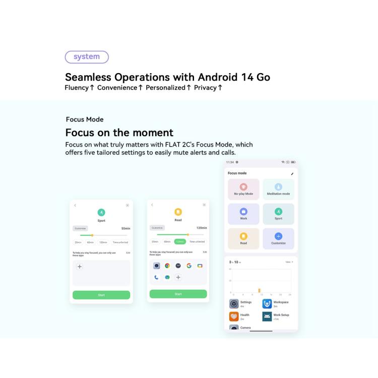 Blackview Oscal FLAT 2C，2GB+64GB，6.56英寸安卓14  SC9863A T603八核,  4G網絡
