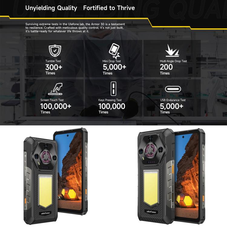 Ulefone Armor 30，12GB+512GB，夜視，IP68/IP69K三防機  6.95英寸安卓15聯發科 Helio G100八核, 網絡：4G, NFC, OTG