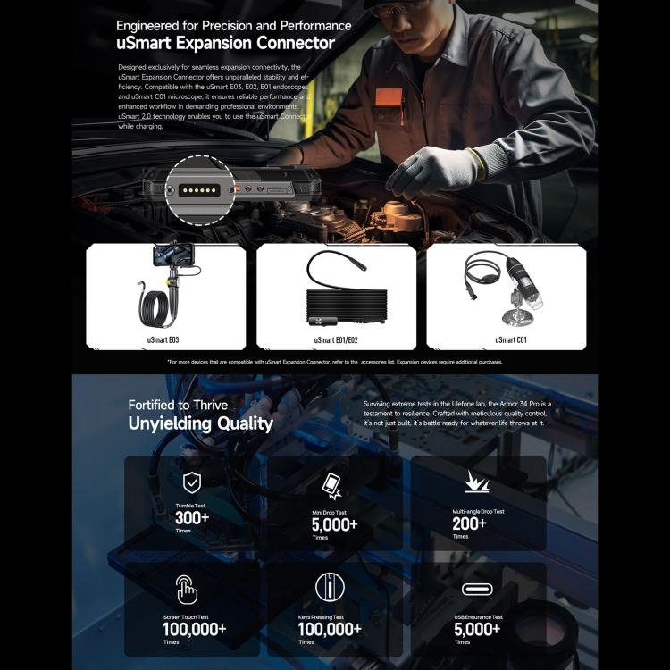 Ulefone Armor 34 Pro，16GB+512GB，夜視，IP68/IP69K三防機  6.95英寸安卓15聯發科天璣7300八核, 網絡：5G, NFC, OTG