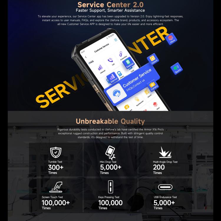 Ulefone Armor X16 Pro，8GB+256GB，夜視，IP68/IP69K三防機  6.56英寸安卓15聯發科天璣6300八核, 網絡：5G, NFC, OTG
