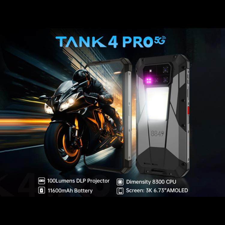 Unihertz Tank 4 Pro 投影儀三防手機，18GB+1TB，夜視版，6.73英寸安卓14.0天璣 8300 八核，網絡：5G, NFC