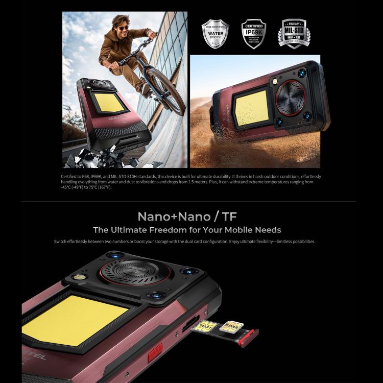 Oukitel WP56三防機，12GB+512GB，1億8百萬像素，6.8英寸安卓15聯發科天璣7050八核，NFC, OTG, 網絡：5G