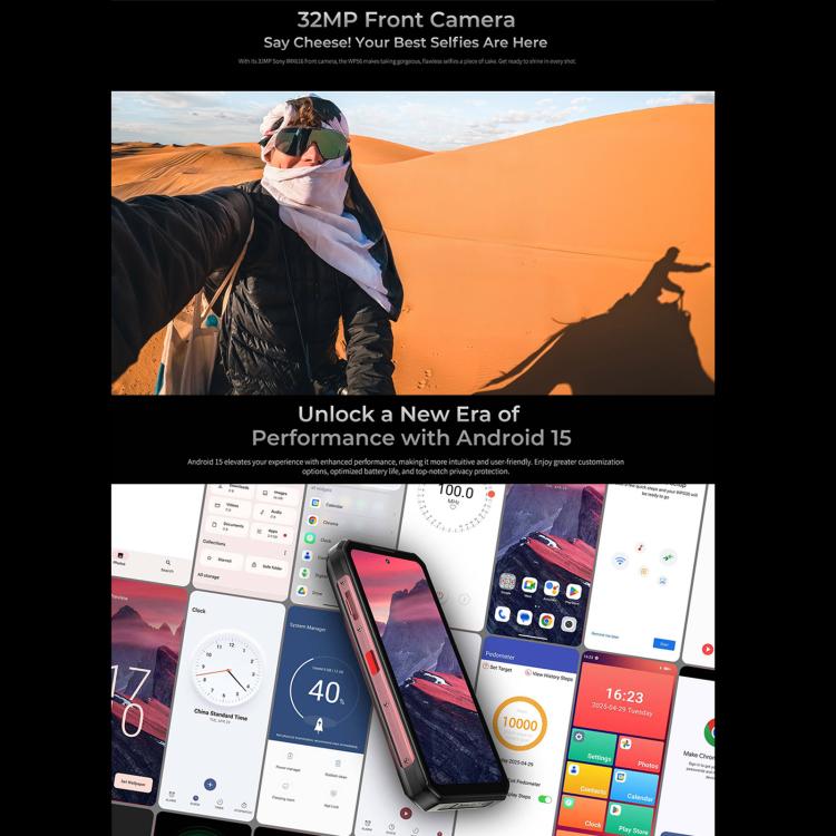 Oukitel WP56三防機，12GB+512GB，1億8百萬像素，6.8英寸安卓15聯發科天璣7050八核，NFC, OTG, 網絡：5G