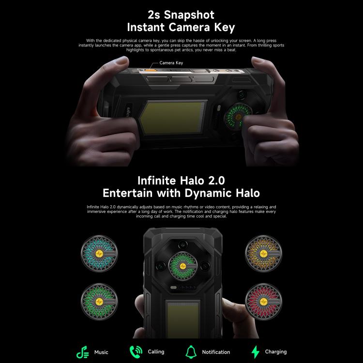 Ulefone Armor 33 IP68/IP69K三防機 12GB+512GB 6.95英寸 安卓15聯發科Helio G100八核，4G網絡 OTG, NFC, LED燈  , Armor 33