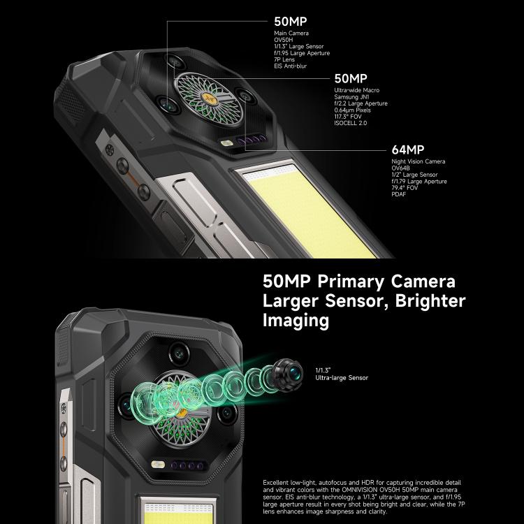 Ulefone Armor 33 IP68/IP69K三防機 12GB+512GB 6.95英寸 安卓15聯發科Helio G100八核，4G網絡 OTG, NFC, LED燈